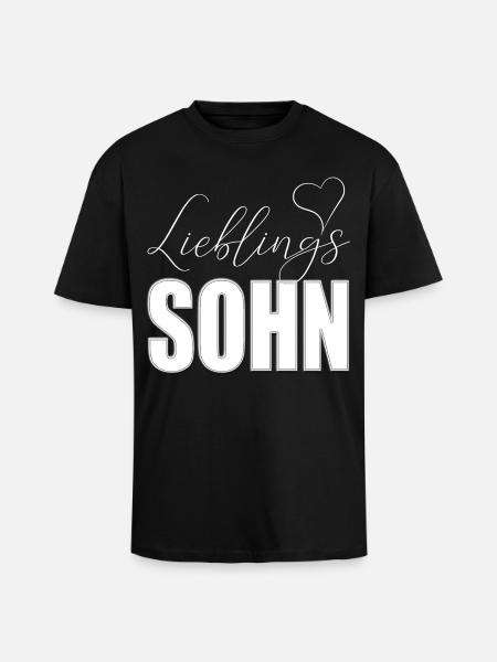 Lieblingssohn mit Herz - Oversized Heavyweight Unisex T-Shirt - Schwarz