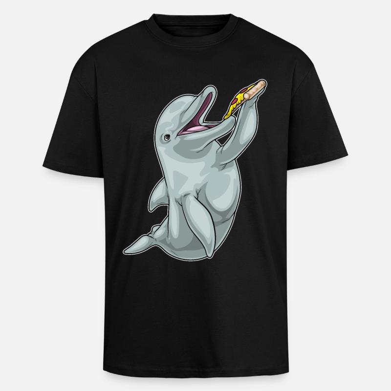 Pizza Dauphin - T-shirt unisexe oversize épais - noir