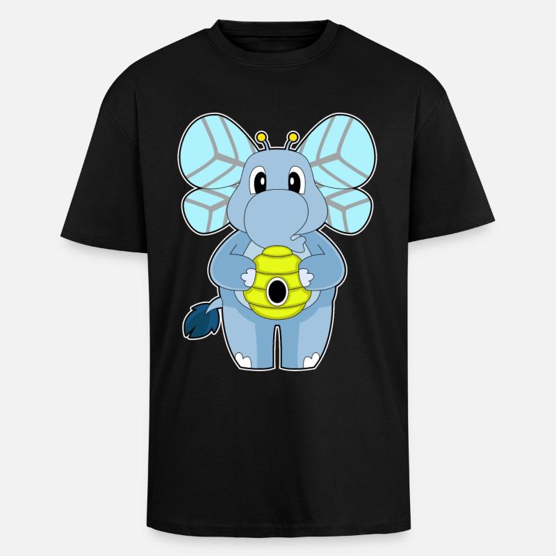 Elefant Biene - Oversized Heavyweight Unisex T-Shirt - Schwarz