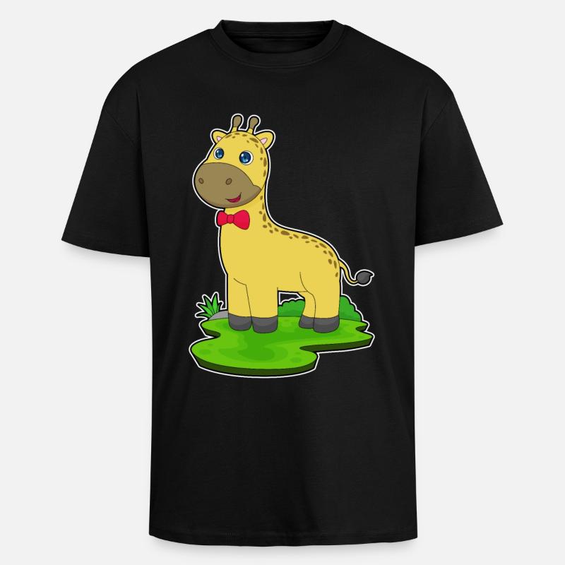 Arc de girafe - T-shirt unisexe oversize épais - noir