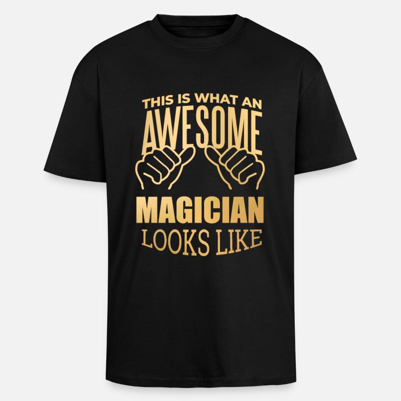 Zauberer - Oversized Heavyweight Unisex T-Shirt - Schwarz