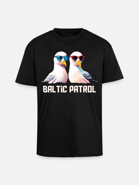 Baltic Patrol Seagulls - Unisex Oversized Heavyweight T-shirt - black