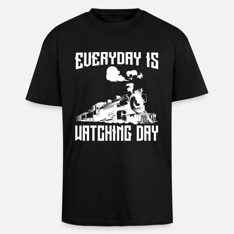 Everyday is Watching Day - Oversized Heavyweight Unisex T-Shirt - Schwarz