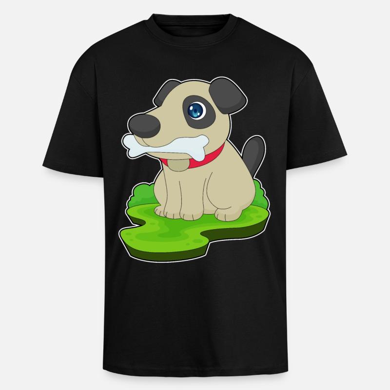 Dog Bones - Unisex Oversized Heavyweight T-shirt - black