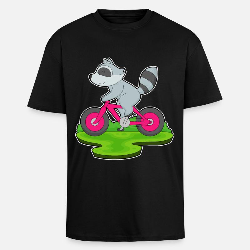 Vélo raton laveur - T-shirt unisexe oversize épais - noir