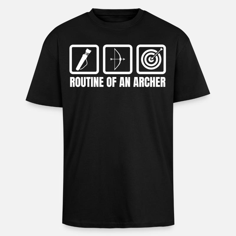 Routine d’un archer - T-shirt unisexe oversize épais - noir