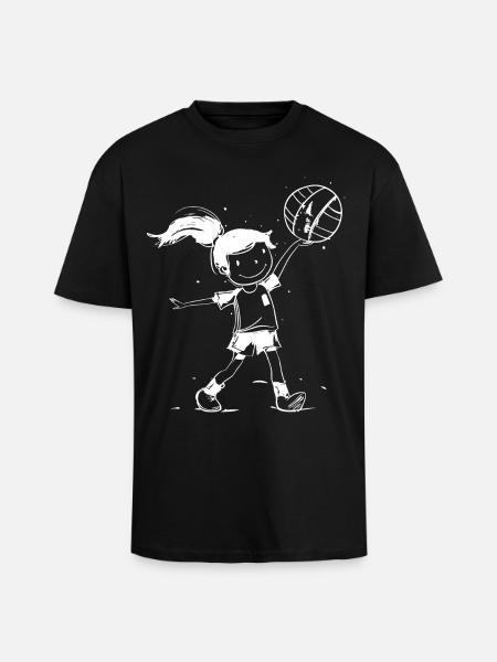 Joueuse de volley-ball fille - T-shirt unisexe oversize épais - noir