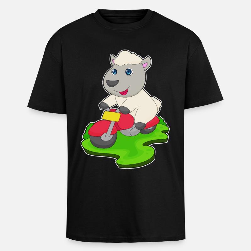Sheep Scooter - Unisex Oversized Heavyweight T-shirt - black