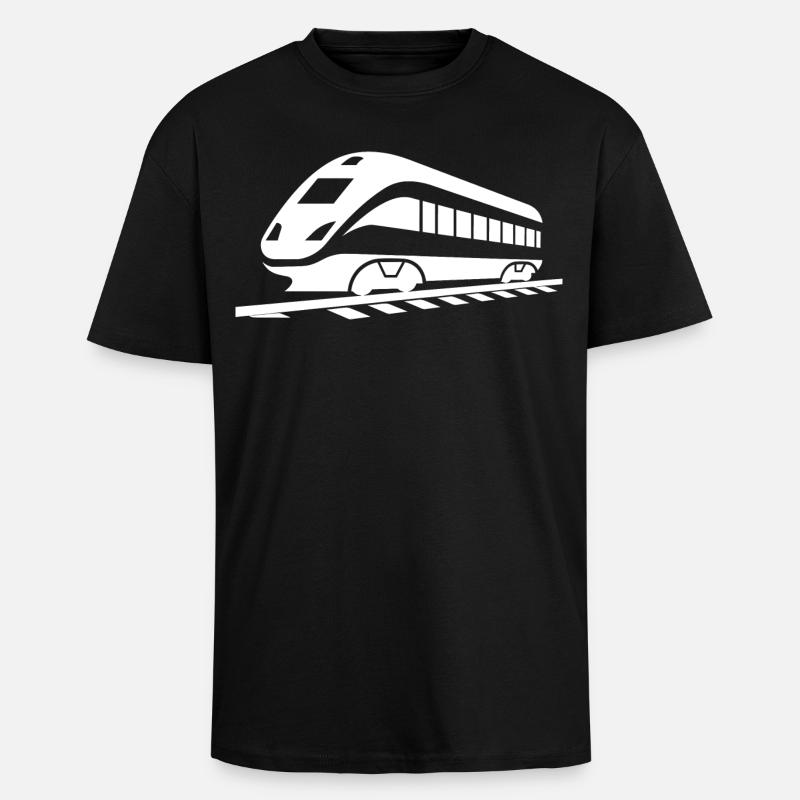 Eisenbahn Zeichnung - Oversized Heavyweight Unisex T-Shirt - Schwarz