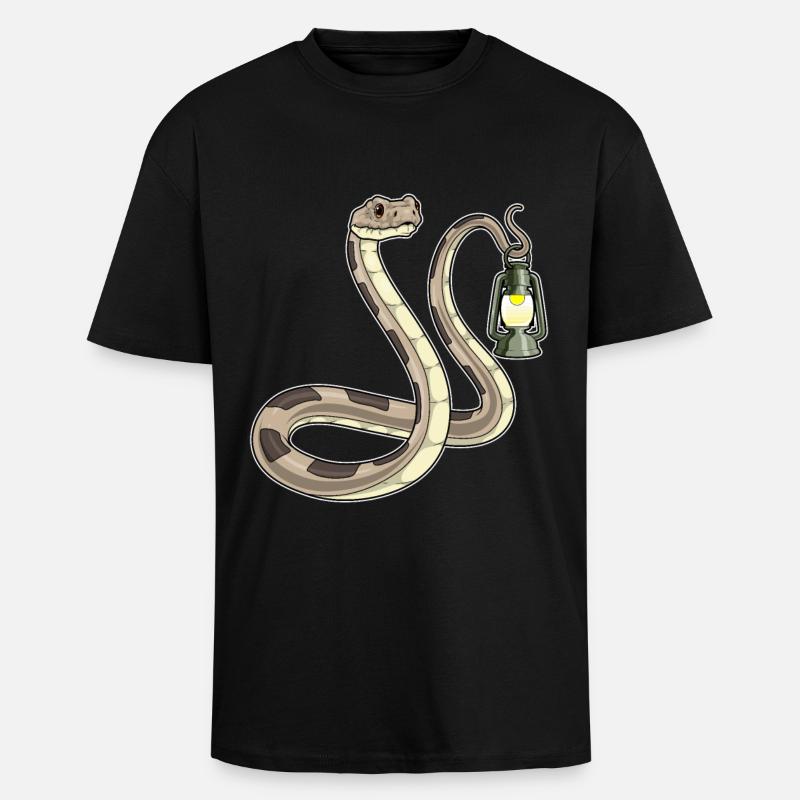 Snake Lantern - Unisex Oversized Heavyweight T-shirt - black