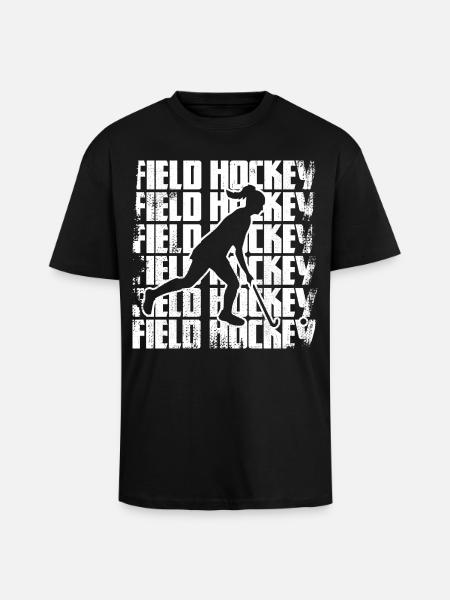 Funny field hockey player - Unisex Oversized Heavyweight T-shirt - black