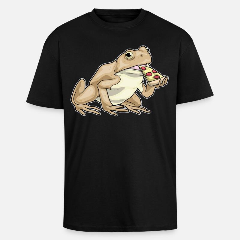 Pizza Grenouille - T-shirt unisexe oversize épais - noir