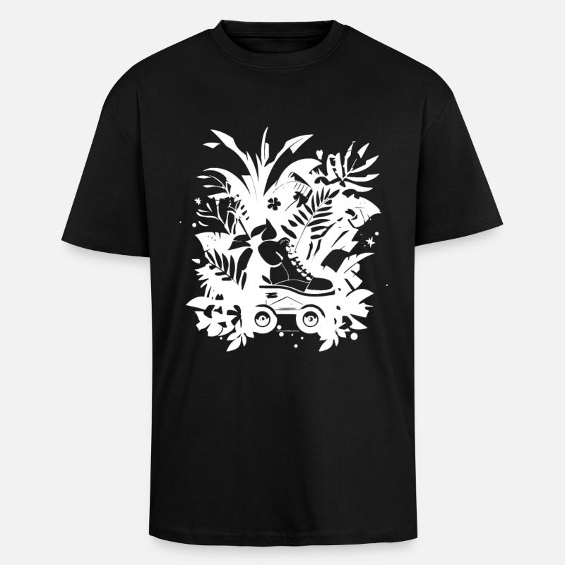 Roller Skating Comic - Unisex Oversized Heavyweight T-shirt - black