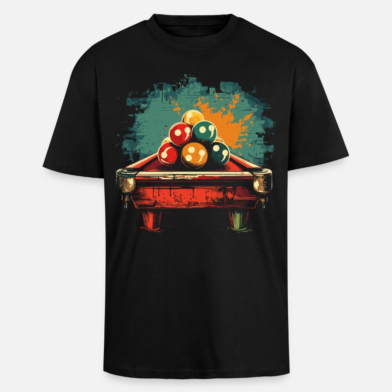Billard Comic Stil - Oversized Heavyweight Unisex T-Shirt - Schwarz