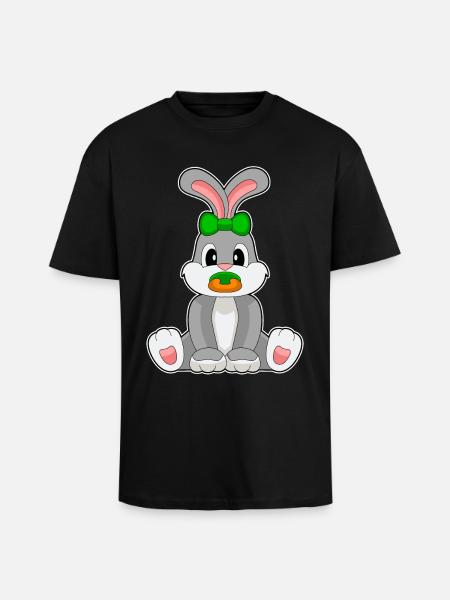 Bunny Baby Pacifier - Unisex Oversized Heavyweight T-shirt - black
