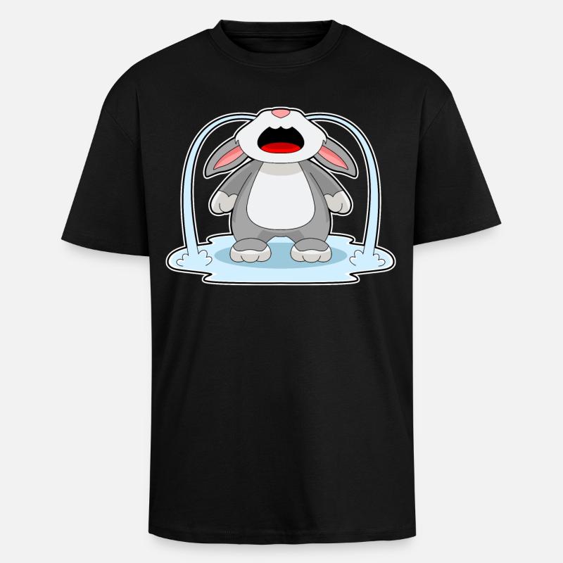 Lapin triste - T-shirt unisexe oversize épais - noir