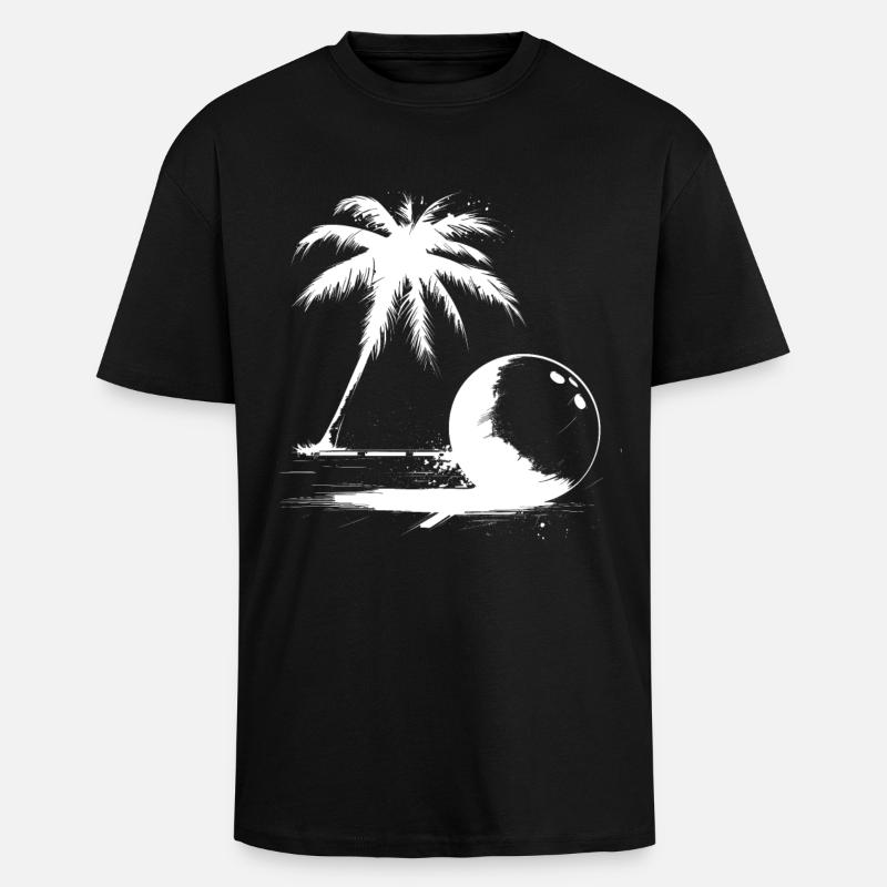 Bowling Palme - Oversized Heavyweight Unisex T-Shirt - Schwarz