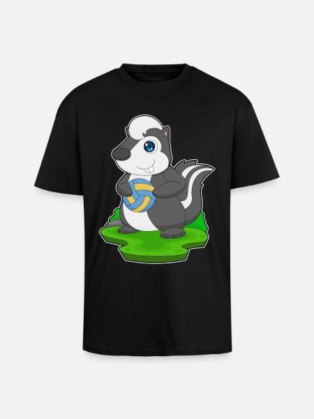 Skunk Volleyball Player Volleyball - Unisex Oversized Heavyweight T-shirt - black