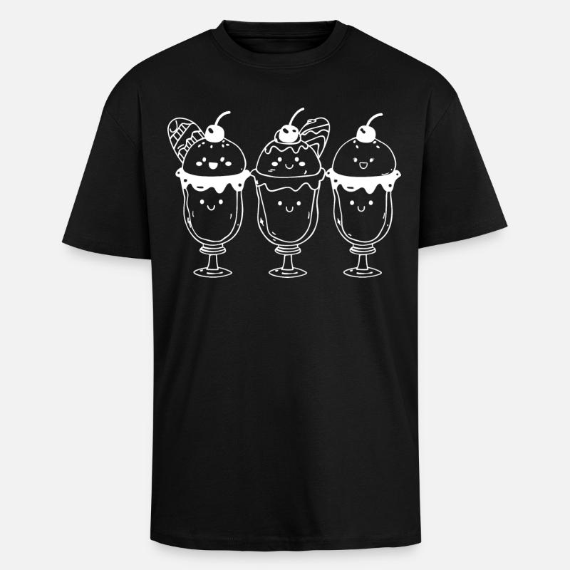 Eisbecher Comic Look - Oversized Heavyweight Unisex T-Shirt - Schwarz