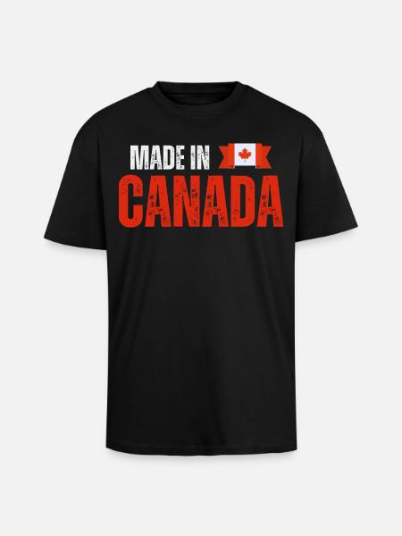 Made in Canada, Canadian pride - Unisex Oversized Heavyweight T-shirt - black