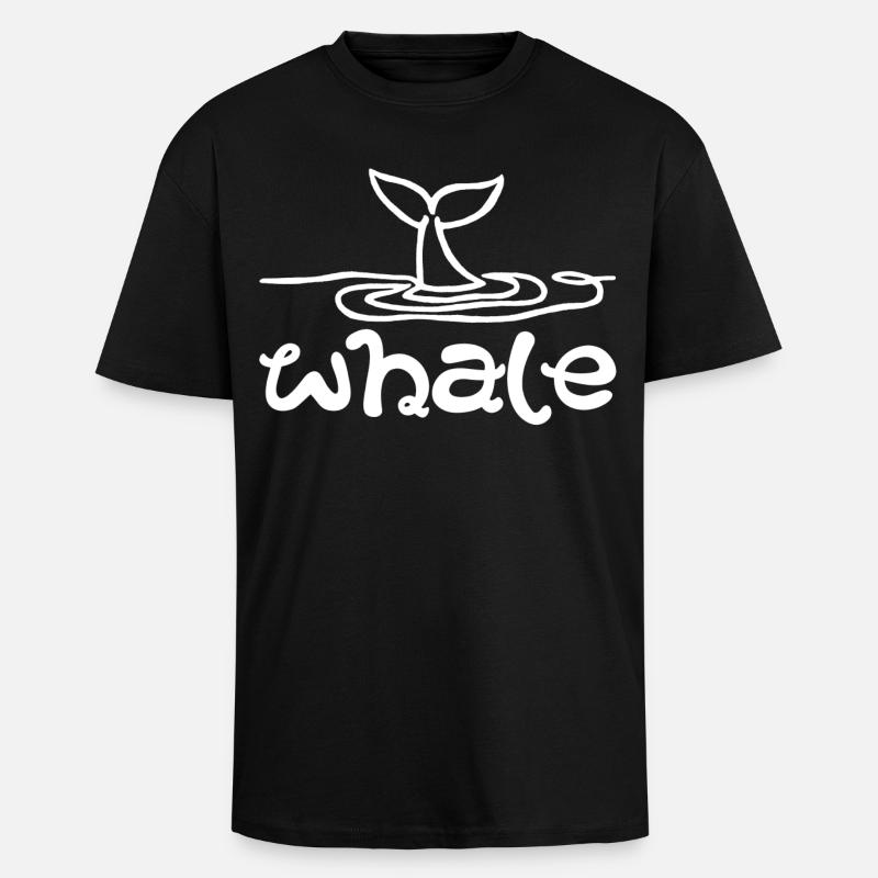 Le signe de la baleine - T-shirt unisexe oversize épais - noir