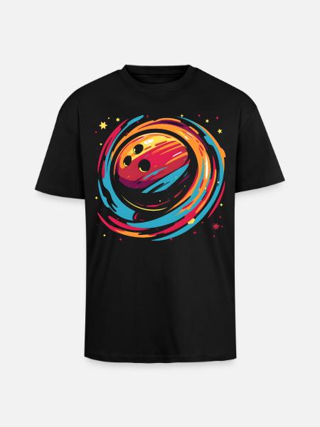 Retro Bowlingkugel - Oversized Heavyweight Unisex T-Shirt - Schwarz