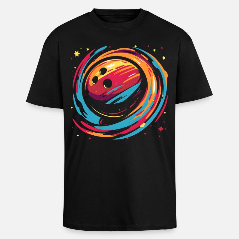 Boule de bowling rétro - T-shirt unisexe oversize épais - noir