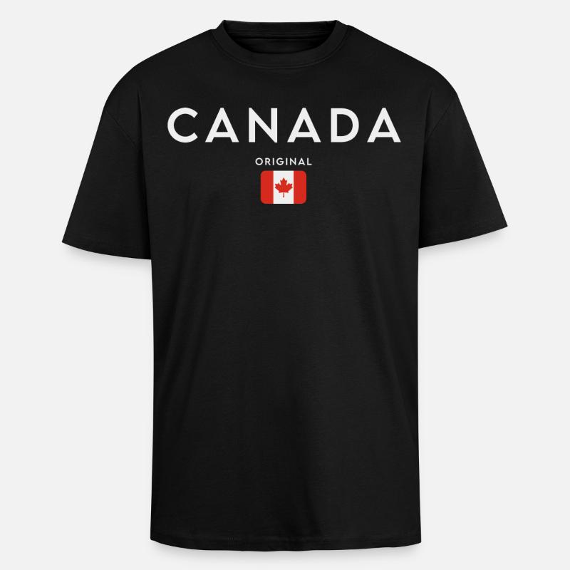 Drapeau du Canada, fierté canadienne - T-shirt unisexe oversize épais - noir