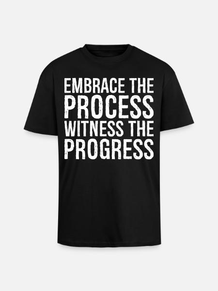 Embrassez le processus, observez les progrès - T-shirt unisexe oversize épais - noir