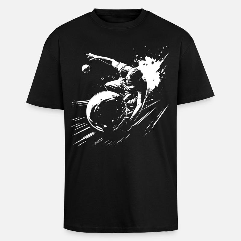 Graphiques de bowling - T-shirt unisexe oversize épais - noir