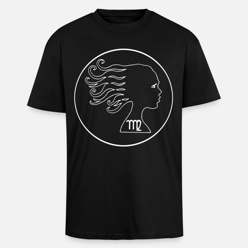 Jungfrau Sternzeichen (weiß) - Oversized Heavyweight Unisex T-Shirt - Schwarz