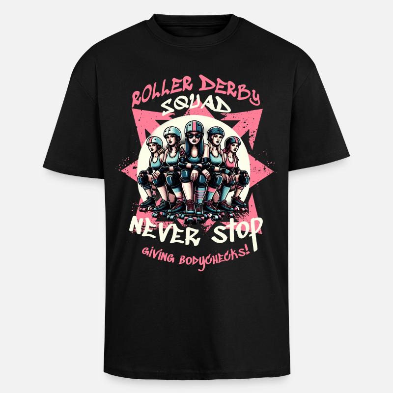 Roller Derby Squad - Unisex Oversized Heavyweight T-shirt - black