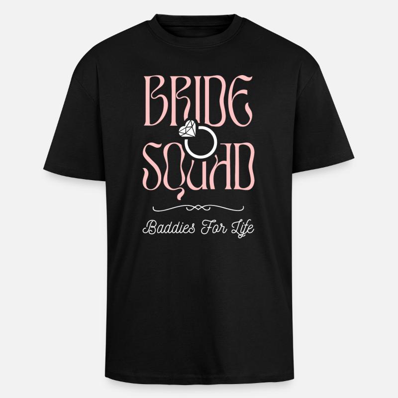 Bride Squad - Équipage de poules - T-shirt unisexe oversize épais - noir