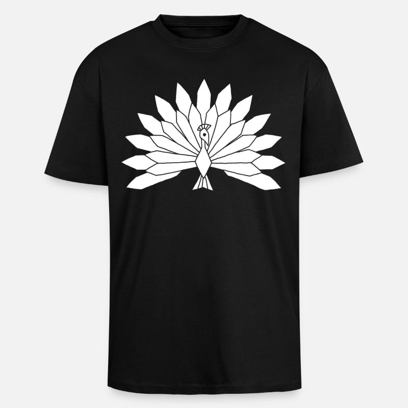 Le paon blanc - T-shirt unisexe oversize épais - noir
