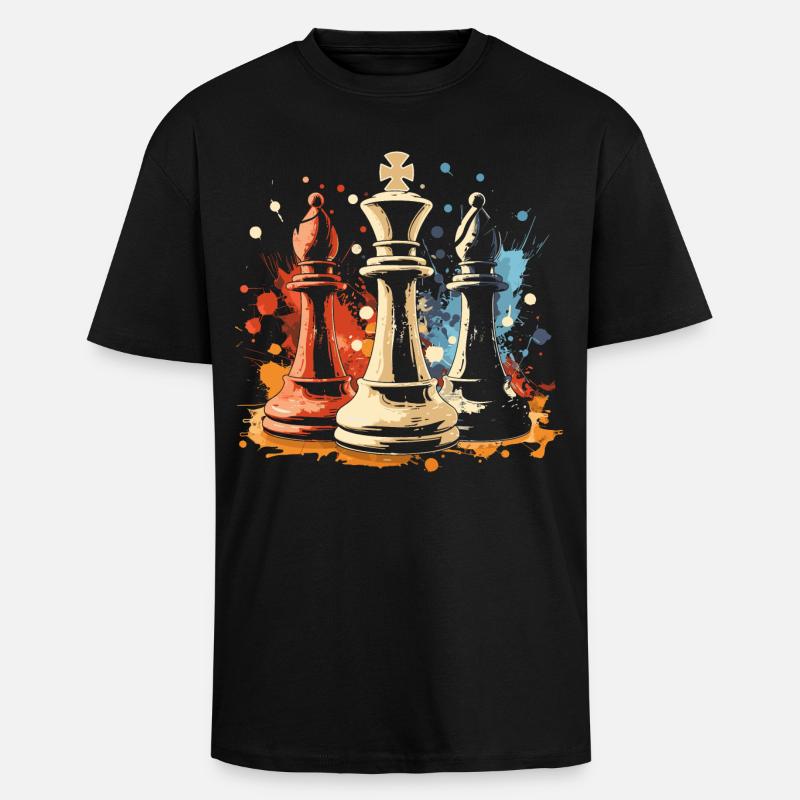 Schach Läufer und König Graffiti - Oversized Heavyweight Unisex T-Shirt - Schwarz