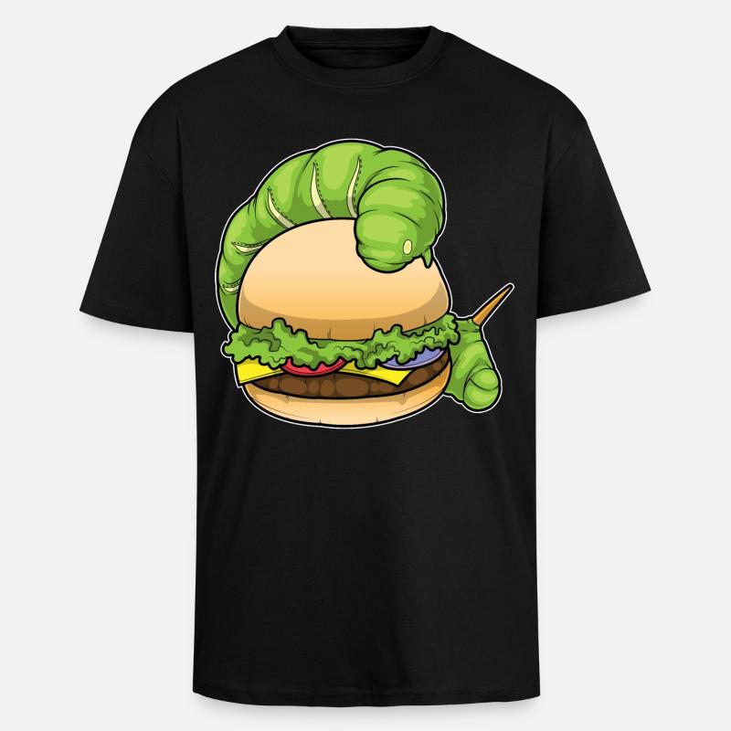 Raupe Burger - Oversized Heavyweight Unisex T-Shirt - Schwarz
