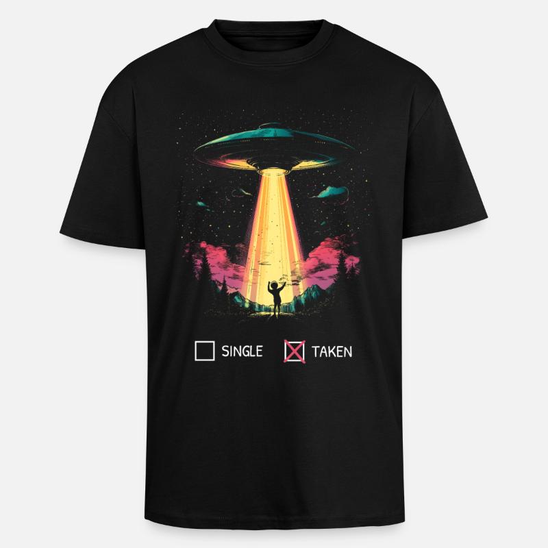 Pardonner la Saint-Valentin Alien-Funny Gift - T-shirt unisexe oversize épais - noir