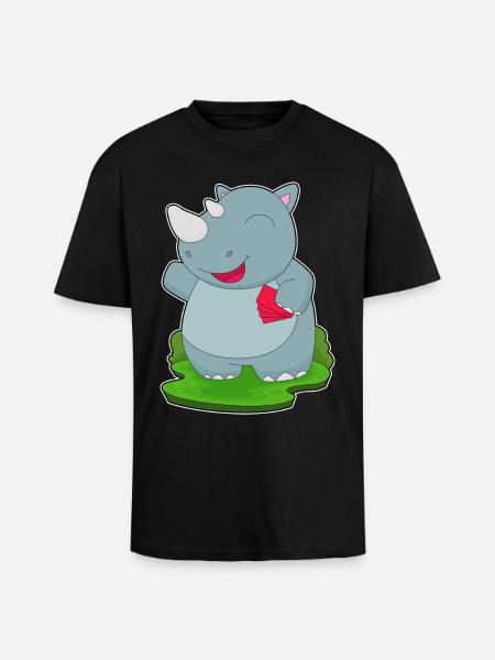 Nashorn Poker Pokerkarten - Oversized Heavyweight Unisex T-Shirt - Schwarz