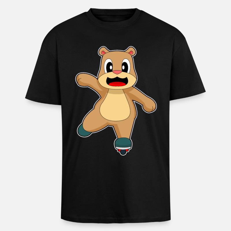 Bär Inline skating Inline skates - Unisex Oversized Heavyweight T-shirt - black