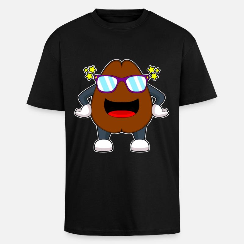 Kaffeebohne Kaffee Sonnenbrille - Oversized Heavyweight Unisex T-Shirt - Schwarz