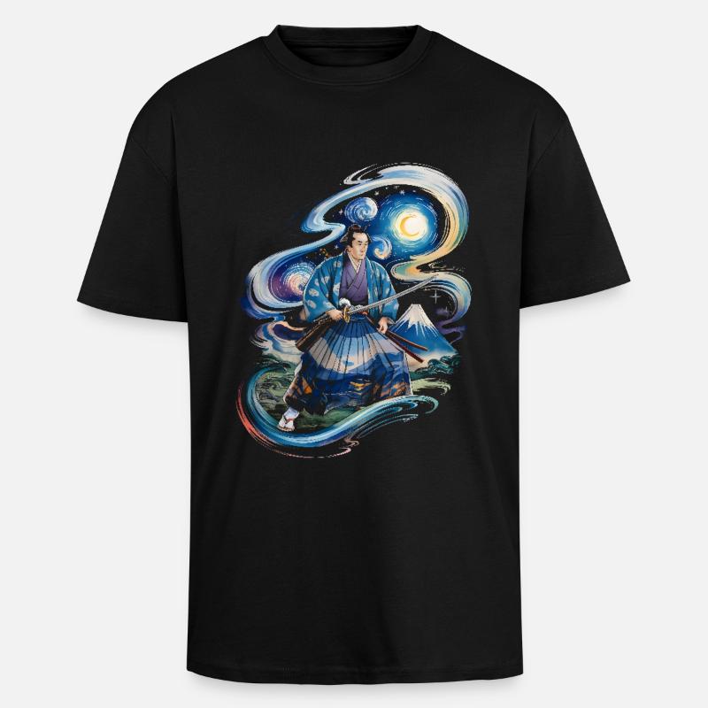 Samurai Ronin Mount Fuji japanisch - Oversized Heavyweight Unisex T-Shirt - Schwarz