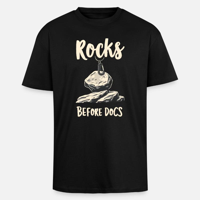 Rocks avant Docs - T-shirt unisexe oversize épais - noir