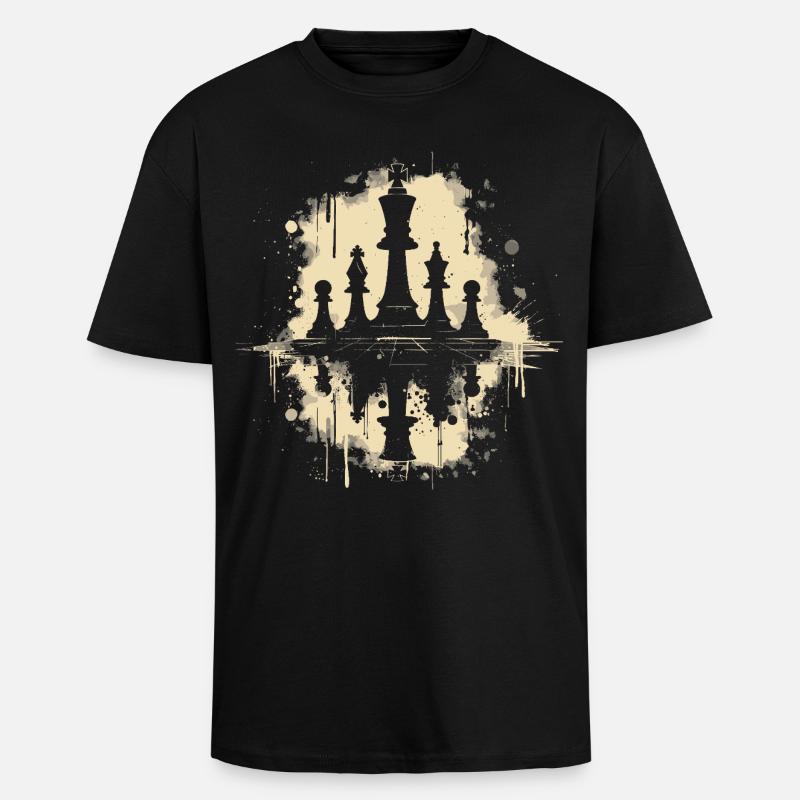Chess Pieces Graffiti - Unisex Oversized Heavyweight T-shirt - black