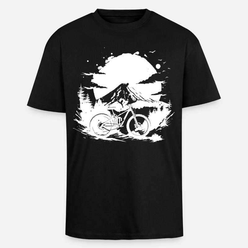 Mountainbiken - Oversized Heavyweight Unisex T-Shirt - Schwarz