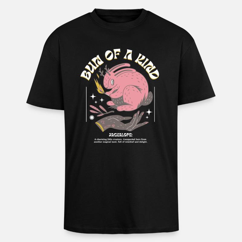 Mystical Jackalope – Unique & Magical - Unisex Oversized Heavyweight T-shirt - black
