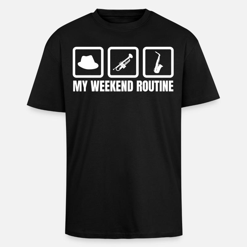 Trompeter Wochenende - Oversized Heavyweight Unisex T-Shirt - Schwarz