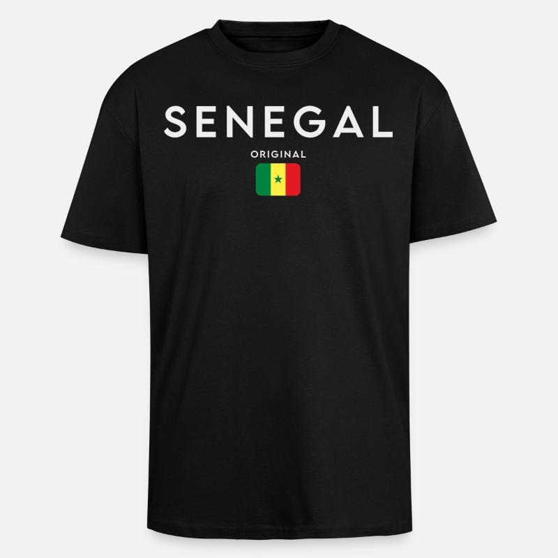 Senegalese flag, Senegalese pride - Unisex Oversized Heavyweight T-shirt - black