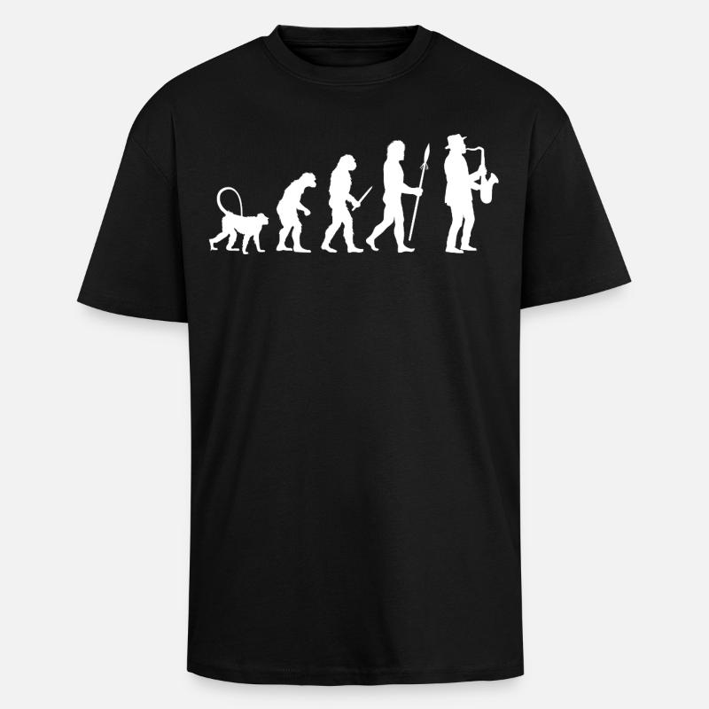 Evolution der Jazz Musik - Oversized Heavyweight Unisex T-Shirt - Schwarz