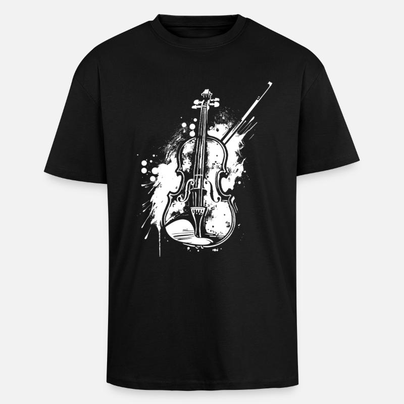 Lustige Violine - Oversized Heavyweight Unisex T-Shirt - Schwarz