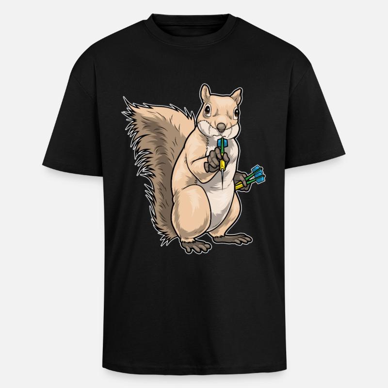 Fléchette écureuil Fléchette - T-shirt unisexe oversize épais - noir